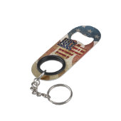 Vintager 4. Juli Unabhängigkeitstag Mini Flaschenöffner (Rückseite Schrägansicht)
