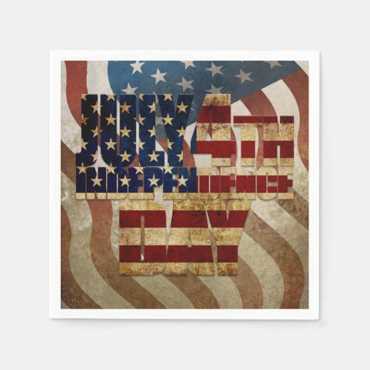 Vintager 4. Juli Unabhängigkeitstag Serviette (Vorderseite)