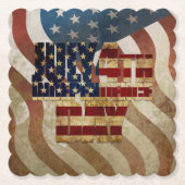 Vintager 4. Juli Unabhängigkeitstag Untersetzer (Vorderseite)