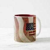 Vintager 4. Juli Unabhängigkeitstag Zweifarbige Tasse (VorderseiteRechts)