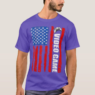 Vintager 4. Juli US Flag Video Game Retro Men Kids T-Shirt