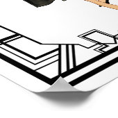 Vintager 50er Abend Retro Fashion Illustration Poster (Ecke)