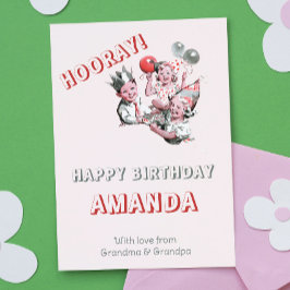 Vintager 50er Classic Simple Happy Geburtstagsgrüß Karte