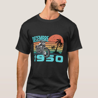 Vintager 50er-Geschenk Motorrad Sonnenuntergang De T-Shirt