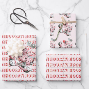 Vintager 50er Hooray! Kinder Geburtstagsparty Geschenkpapier Set