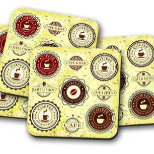 Vintager 50er   Retro Coffee Cork Untersetzer Set