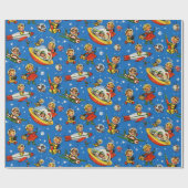 Vintager 50er Rockets und Fliegensaucer-Kinder Geschenkpapier (Flach)