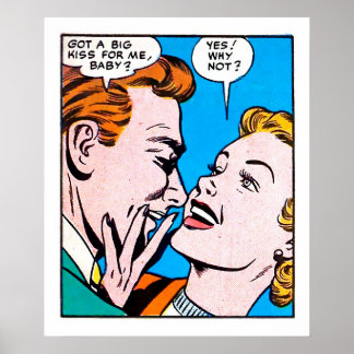 Vintager 50er Romantische Comicen Panel Got einen  Poster