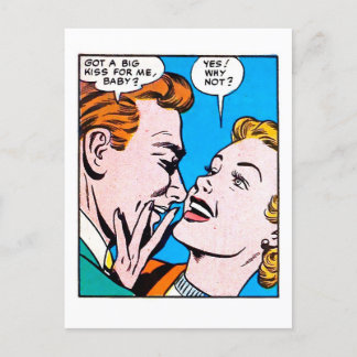 Vintager 50er Romantische Comicen Panel Got einen  Postkarte