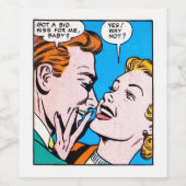 Vintager 50er Romantische Comicen Panel Got einen Weinetikett (Einzelnes Label)