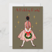 Vintager 50er Weihnachtsmädchen Einladung (Vorderseite)