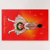 Vintager 50er Weihnachtsmädchen Grosses Puzzle (Horizontal)