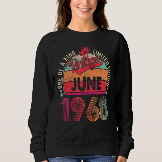 Vintager 54. Geburtstag Phantastisch seit Juni 196 Sweatshirt (Vorderseite)