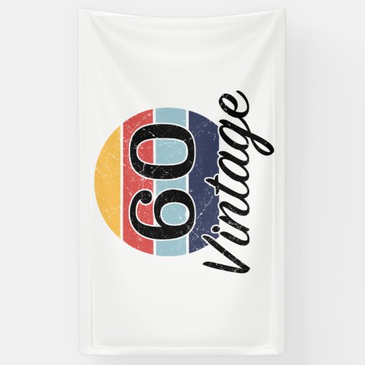 Vintager 60. Geburtstag Sonnenuntergang Banner (Vertikal)