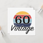 Vintager 60. Geburtstag Sonnenuntergang Karte (Vorderseite/Rückseite Beispiel)