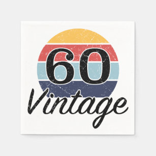 Vintager 60. Geburtstag Sonnenuntergang Serviette