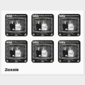 Vintager 60. Hochzeitstag Quadratischer Aufkleber (Blatt)