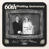 Vintager 60. Hochzeitstag Rechteckiger Pappuntersetzer (Vorderseite)