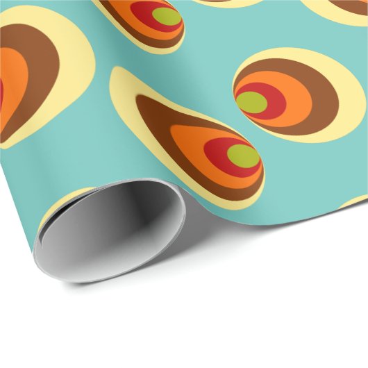 Vintager 60er 70er Pattern Geschenkpapier (Rolleneckpunkt)
