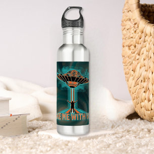 Vintager 60er Jahre Stil fliegender Saucer Edelstahlflasche