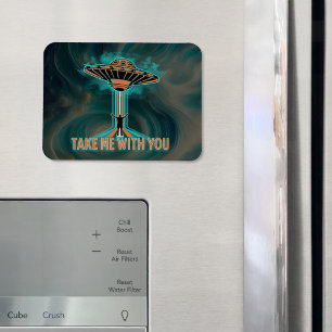 Vintager 60er Jahre Stil fliegender Saucer Magnet