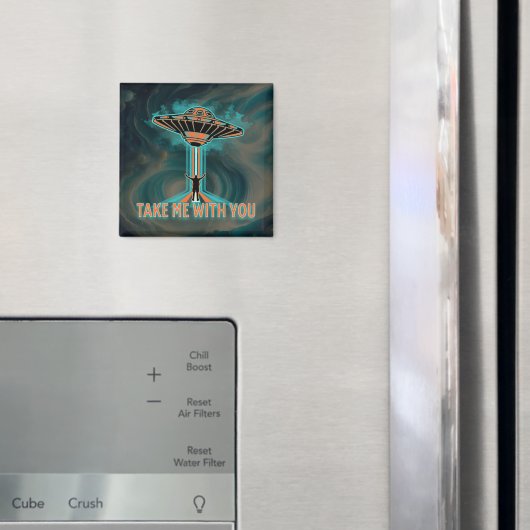 Vintager 60er Jahre Stil fliegender Saucer Magnet (In Situ (Kühlschrank))