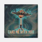 Vintager 60er Jahre Stil fliegender Saucer Magnet (Vorne)