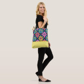 Vintager 60er Vibe Mod Daisies, Farbblock Tasche (Am Model)