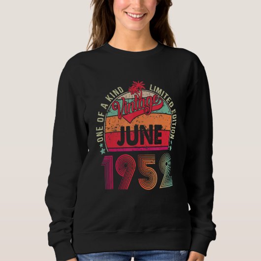 Vintager 70. Geburtstag Phantastisch seit Juni 195 Sweatshirt (Vorderseite)