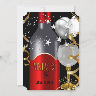 Vintager 70. Geburtstag Roter Wein Schwarzes Gold  Einladung