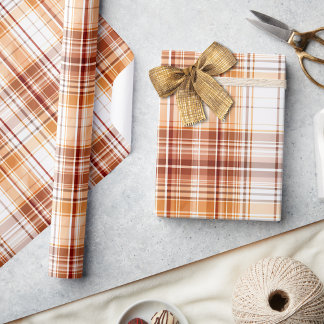 Vintager 70er Brown Kariert Bauernhof Lux Weihnach Geschenkpapier