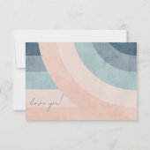 Vintager 70er Rainbow Wedding Bridesmade Einladung (Rückseite)