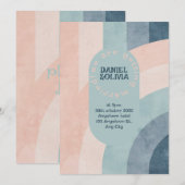 Vintager 70er Rainbow Wedding Einladung (Vorne/Hinten)