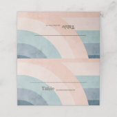 Vintager 70er Rainbow Wedding Platzkarte (Außenseite Aufgefaltet)