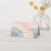 Vintager 70er Rainbow Wedding Platzkarte (Vorderseite)