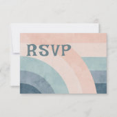 Vintager 70er Rainbow Wedding RSVP Karte (Vorderseite)