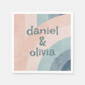 Vintager 70er Rainbow Wedding Serviette (Vorderseite)