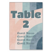 Vintager 70er Rainbow Wedding Tischnummer (Vorderseite)