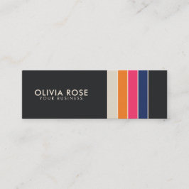 Vintager 70er Retro Streifen Mini Visitenkarte