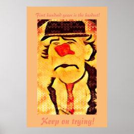 Vintager 70er Sad Clown Zeichnend (D1) Editierbare Poster