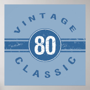Vintager 80. Geburtstag Poster