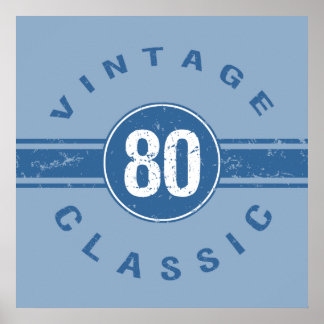 Vintager 80. Geburtstag Poster