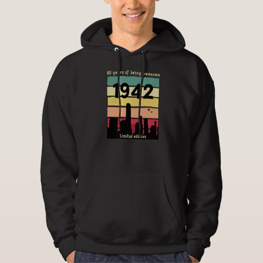Vintager 80. Geburtstag Retro 1942 Hoodie (Vorderseite)