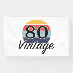 Vintager 80. Geburtstag Sonnenuntergang Banner