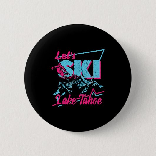 Vintager 80er 90er Skikleidung - Retro Lake Takuch Button (Vorderseite)