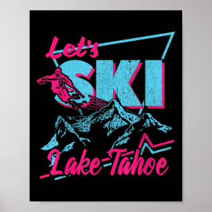Vintager 80er 90er Skikleidung - Retro Lake Takuch Poster