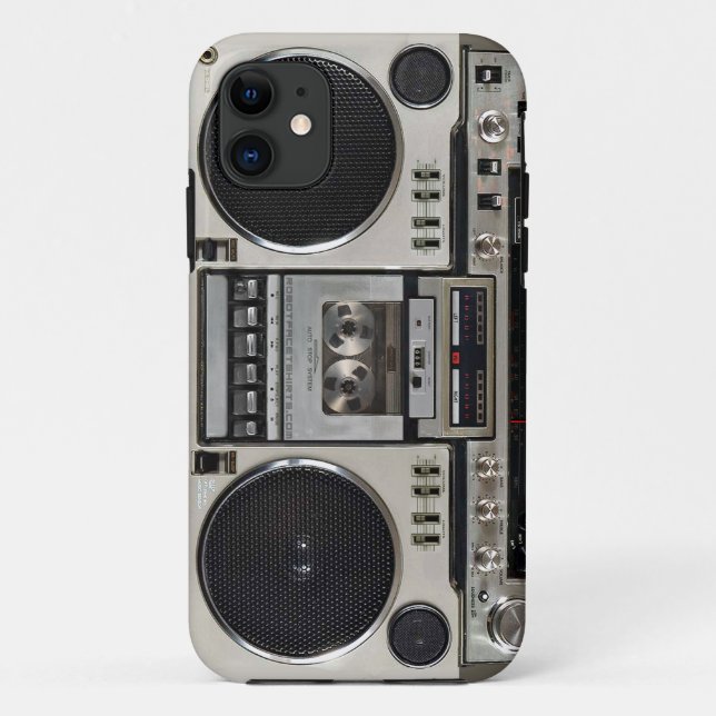 Vintager 80er Boombox Ghettoblaster Case-Mate iPhone Hülle (Rückseite)