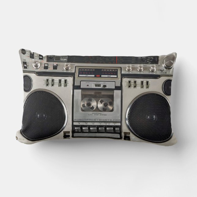 Vintager 80er Boombox Ghettoblaster Lendenkissen (Vorderseite)