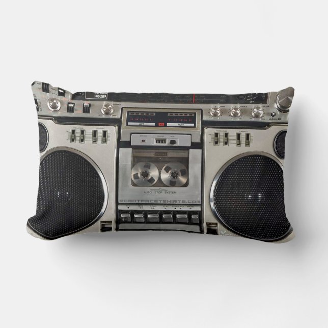 Vintager 80er Boombox Ghettoblaster Lendenkissen (Vorderseite)