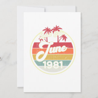 Vintager 80er Juni 1981 40. Geburtstagsgeschenkide Einladung